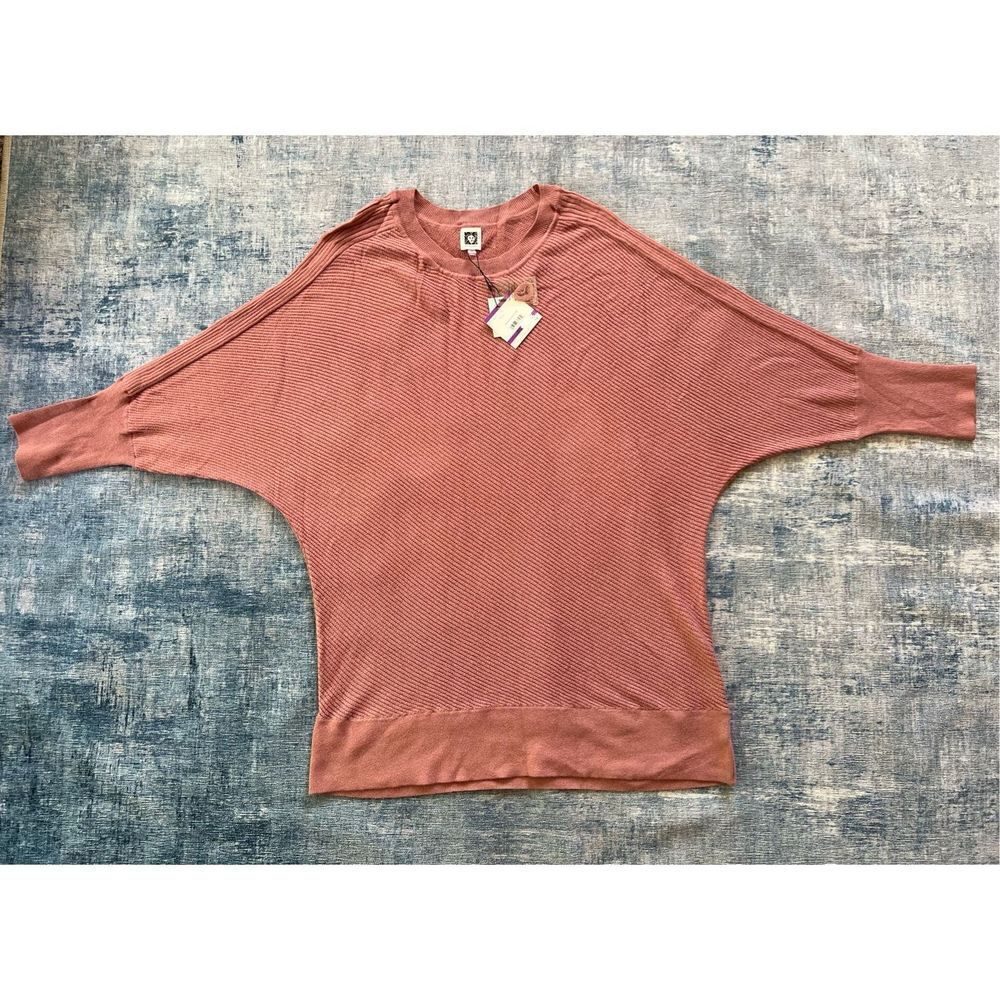 NWT! Anne Klein Mauve Pink Ribbed Knit Dolman Sleeve Sweater Size 2X